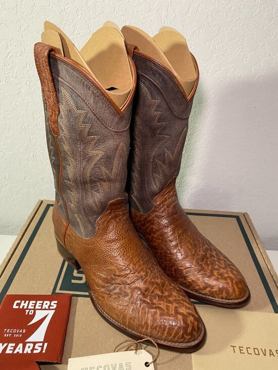 Tecovas The Weston Russet Smooth Ostrich Western Cowboy Boots Men\'s 9.5 D main image 12